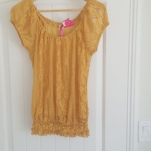 Lace Knit Top Jr Apparel